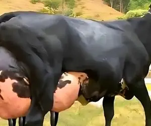 گاوهای باورنکردنی؛ گاوها رو آوردن نمایشگاه اما اینقدر شیر دارن دیگه نمی تون وایسن