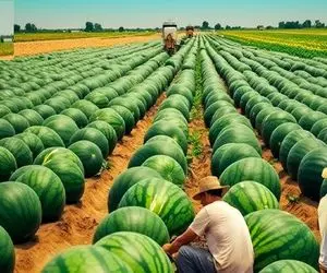 کشاورزی بدیع؛ با سموم هیولایی هندونه کاشتن وزن هرکدوم شده 200 کیلو تو کامیون جا نمیشه