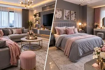 ست سازی رنگ طوسی در دکوراسیون خانه عروس؛ بهترین راه بی روح نشدن فضا و چیدمان عالی