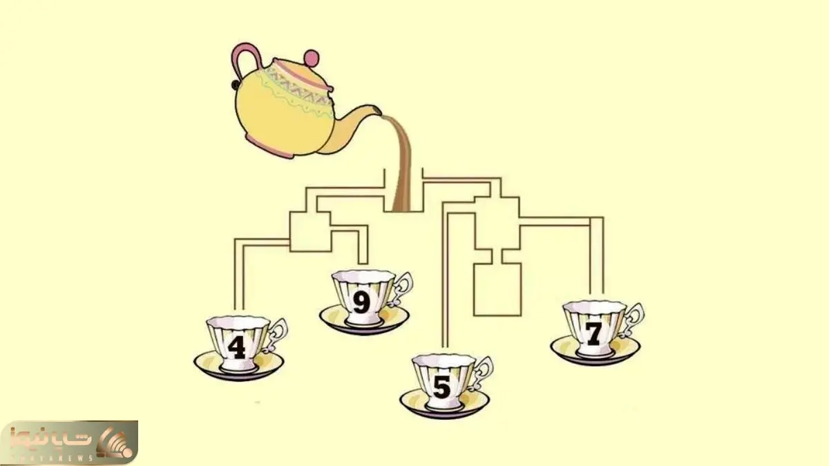 بازی فکری؛ اگه خدای هوش هستی در عرض 15 ثانیه بگو کدام فنجان چای اول پر می شود؟ 