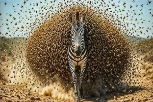 مستند حیات وحش؛ خر راه راه با دیدن حمله پلنگ مگسی شد زیر سم له و لورده اش کرد