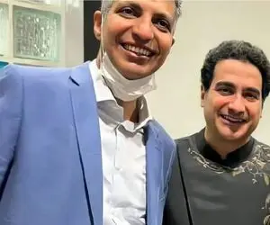 دنیای سلبریتی ها/ماچ و بوسه عادل در رونمایی از البوم همایون شجریان