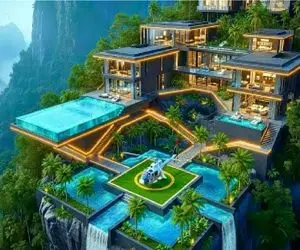 معماری خلاقانه؛ قصر ۴.۸ میلیارد دلاری مسی روی لبه صخره که ۱۱ سال ساختش طول کشید