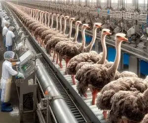 فرآوری شترمرغ ؛ برای درخشش مد و گوشت لذیذ شترمرغ پروش میدن میلیاردیه ارزشش