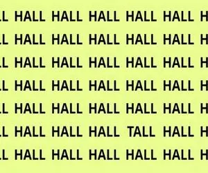 بازی فکری؛ فقط ۱٪با بینایی ۶/۶ میتونن 'TALL'بین 'HALL'پیدا کنن تو خودت ندیدی نیا جلو