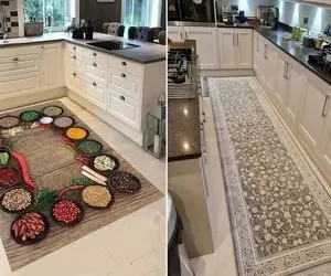 جدیدترین فرش های آشپزخانه / به نظرت اونا که عکس قابلمه دارن هنوز جذابن اینا رو ندیدی