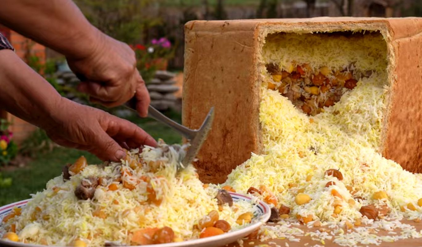 غذای اعیویی؛ پلوی مربعی غذای جذاب آذربایجانی ها واسه عروسی فقط نثار دورشو ببین