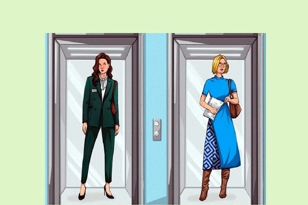 بازی فکری؛ اگه هوشت از پارو بالا میره بگو کدوم از این خانوما تو آسانسور کارمند واقعی شرکت؟