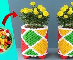 ایده های خلاقانه؛ در بطری های پلاستیکی دوغ رو دور ننداز این گلدون خوشگلو باهاش بساز