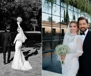 زن رادان برخلاف آیسان محمد رضا گلزار صدتا لباس عروس داشت؛ تیپاش جیب آقایی رو خالی کرد