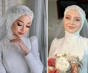 آرایش مدرن عروس محجبه / خوشگلی و وقار با متعادل سازی رنگ رژ لب و آماده سازی پوست