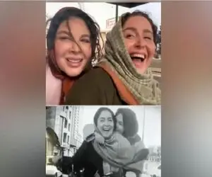 سکانس شاد/ژاله صامتی و عشقش چه کیفی پشت موتور میکنند/چه تیکه ای به پسرا میندازه