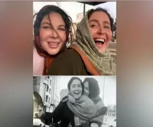 سکانس شاد/ژاله صامتی و عشقش چه کیفی پشت موتور میکنند/چه تیکه ای به پسرا میندازه