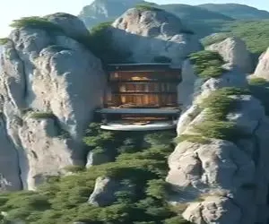 معماری خلاقانه / دورتادور کوه خونه دوبلکس و استخردار ساختن وسطم آسانسور رفت و آمد زدن