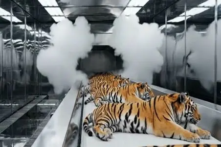 فرآوری ببر؛ ببرهای پرورشی رو با آمپول هوا خواب دادن تا پوستشونو کندنی نفله شون نکنن