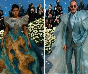 بازسازی سورئال مت‌گالا 2025 / خلیج همیشه فارس روی شانه‌های مد و تن سلبریتی ها