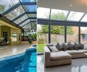 واسه لاکچری کردن ویلا یا بهارخواب خونت سقف شیشه ای بزن / استخر هم پر برگ و خاک نمیشه