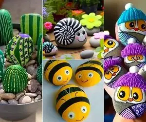 طرح نقاشی روی سنگ؛ ایده هایی که برای سرگرمی تو خونه عالی هستن و  راحت