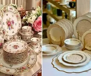 سرویس چینی جدید برای جهیزیه 1404؛ طرح های سوپر لاکچری و مدرن