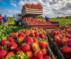 کشاورزی نوین؛ بیش از چند میلیون توت فرنگی رو تو کالیفرنیا به شیوه مدرن کاشتن