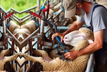 دامداری نوین؛ دستگاه آوردن دیگه زحمت نکشن گوسفندا رد که میشن پشماشون میریزه