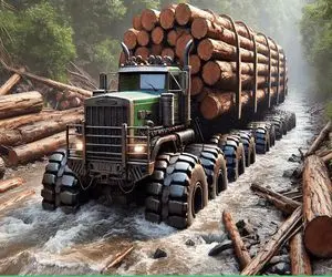 جابه جایی جانکاه؛ تو جاده مهلک و گل اندود درخت الوار شده میبرن برای ساخت عتیقه جات