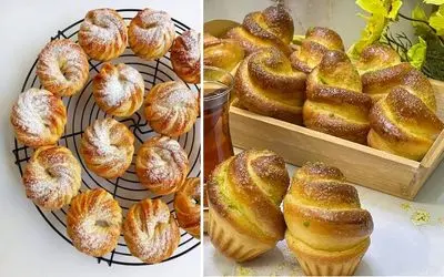 طرز تهیه نان شکری خوشمزه با پف زیاد / یه شیرینی لطیف با طعم عالی