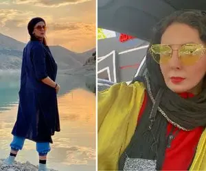 استایل جلف و بی حجاب لیلا خانم بلوکات با سگ کوتوله اش! +عکس 