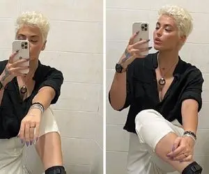 (عکس) پوزیشن جدید ریحانه پارسا در دستشویی برای جذب فالوور!