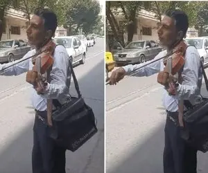 آهنگ محلی؛ آقاهه انقدر با احساس موسیقی میزنه که خودش اشک تو چشاش جمع شده چه برسه ملت