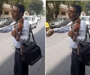 آهنگ محلی؛ آقاهه انقدر با احساس موسیقی میزنه که خودش اشک تو چشاش جمع شده چه برسه ملت