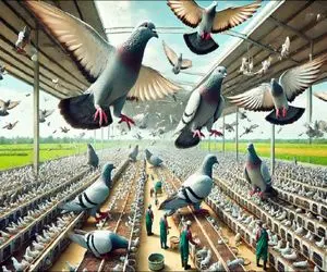 کارخانه حیوانات؛ با تزریق تو مرغدونی کبوترهای پرطاووسی تولید میکنن برای مسابقه دلاری