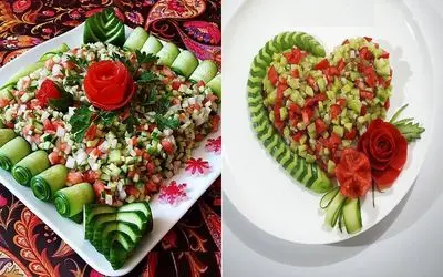 تزیین سالاد شیرازی مجلسی برا مهمونی باکلاس/ ایده فوق شیک و راحت که کدبانو نشونت میده