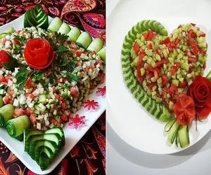 تزیین سالاد شیرازی مجلسی برا مهمونی باکلاس/ ایده فوق شیک و راحت که کدبانو نشونت میده