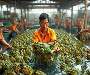 فرآوری قورباغه؛ اسرار پنهان میلیونر شدن کارخانه فرآوری مدرن قورباغه