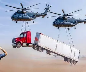 حمل و نقل پرهیبت / وقتی کامیون غول پیکر بزرگ هم با هوپیما ترانسفر میشه