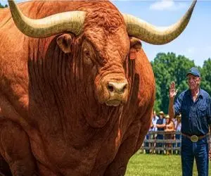 گاوهای باورنکردنی؛ گاو غول پیکر با عضلات باورنکردنی که برای مسابقه آماه میشن