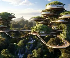 معماری خلاقانه؛ وسط رودخونه رو درخت 1000 ساله خونه ساخته اعیونی با 200 تا پله