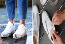 رازهایی که فروشندگان کفش نمی‌ گویند/ تمیز کردن کفش و  کتونی سفید چرم در 5 دقیقه