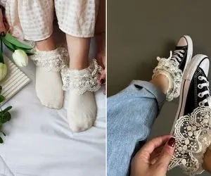 جوراب های لبه توری دخترونه؛ ترندی که دختربچه ای که تو خاطرات جا گذاشتیش رو برمیگردونه