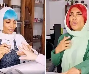 از معضلات ناخن کار بودن ؛ دختره خیلی باحال ادای مشتریا و ناخن کار بیچاه رو درآورد!