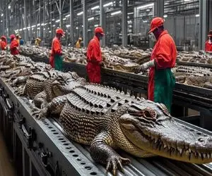فرآوری تمساح؛ دنیای پرمخاطره پرورش کروکودیل