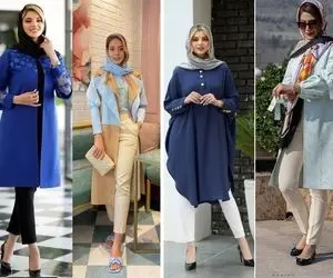 برا مهمونی عید با مانتو آبی اینجوری تیپ بزن؛ هم خوشگل میشی هم ناز و دلبر