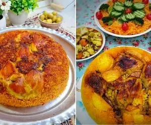 طرز تهیه ته انداز مرغ یه غذای لذیذ و خوشمزه / پلو مخلوط لاکچری که واسه مهمون هم عالیه