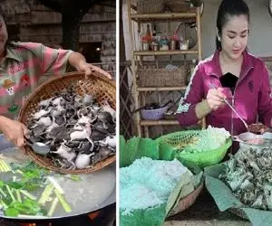 غذای چندش؛ موش کریه و ریز و با پیازچه پخت تا بشه سوپ چو برای درمان سرماخوردگی