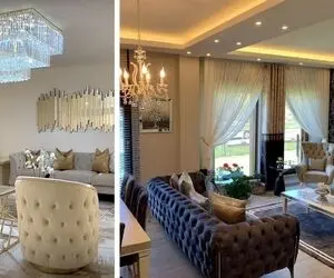 چیدمان پذیرایی لاکچری / ایده های ناب واسه خونه ای که راه بری میخوری دیوار انقدر فسقله