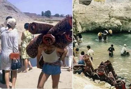 سفر به تهران قدیم؛ قالی‌ شویی و آبتنی در چشمه علی شهر ری در اسفند ماه