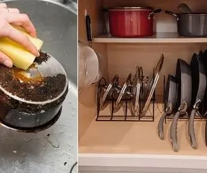 واسه عید هی قابلمه نخر همونایی که داری یه جون دوباره بهشون بده / تمیز کردن تابه سوخته