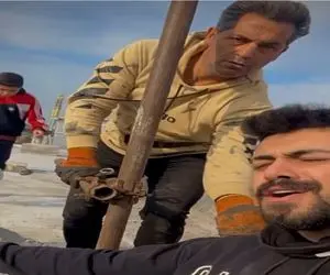 آواز خسروی؛ پسر جسور رو داربست واسه بابای کارگرش فیت میره حظ میکنی از صداش