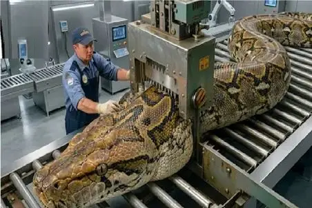 فرآوری مار؛ پیتون به کلفتی تنه درخت گردن میزنن از پوست و گوشت تا زهرش پول بچاپن